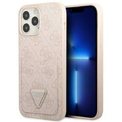 Schutzhülle IPHONE 13 PRO Guess Hardcase 4G Triangle Logo Cardslot (GUHCP13LP4TPP) rosa