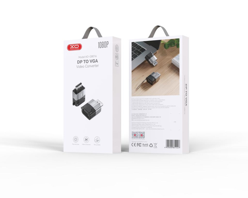 XO adapter GB016 Displayport - VGA szary