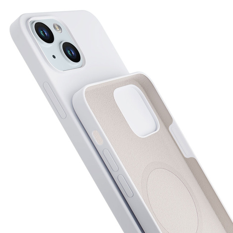 Apple iPhone 15 - 3mk Hardy Silikon MagCase Silber-Weiß
