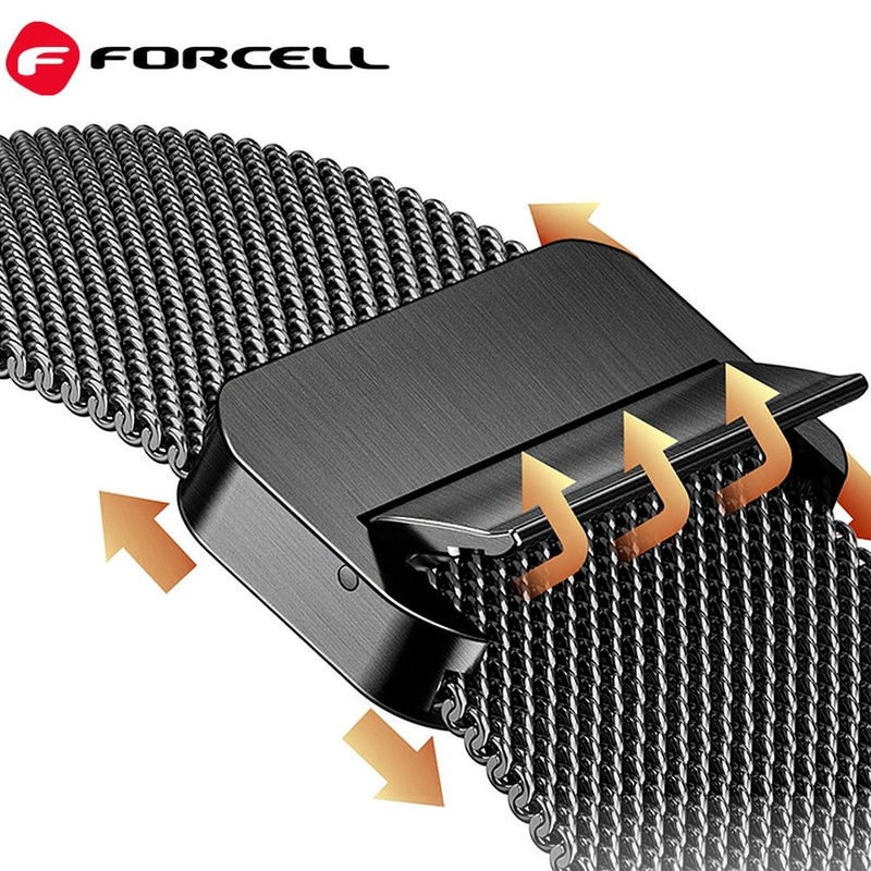 Pasek do Apple Watch Forcell F-Design FA14 magnetyczny stal 38 / 40 / 41 mm czarny