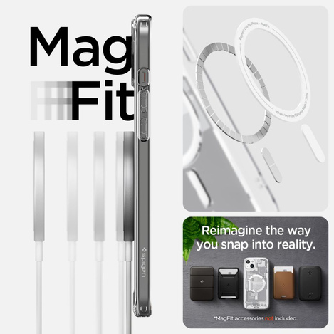 Etui Spigen Ultra Hybrid Mag z MagSafe na iPhone 15 Plus - białe