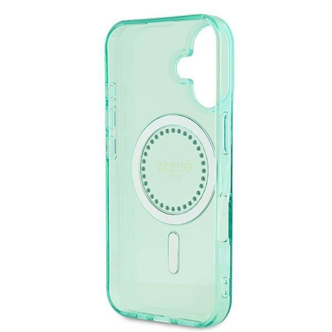 Guess IML Rhinestones MagSafe - Etui iPhone 16 Plus (zielony)
