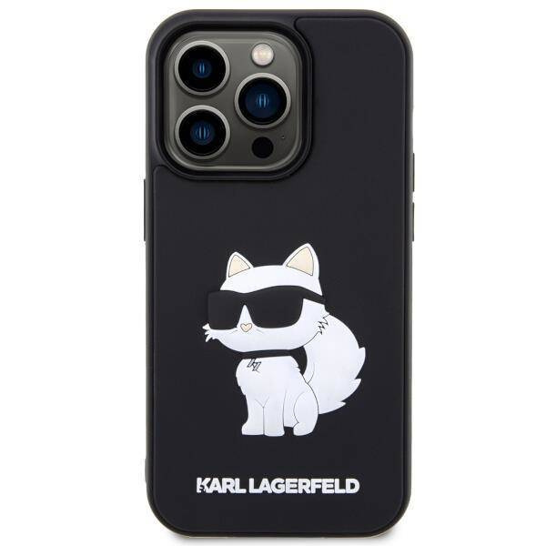 Karl Lagerfeld KLHCP14L3DRKHNK iPhone 14 Pro 6.1" schwarz/schwarz Hardcase Rubber Choupette 3D