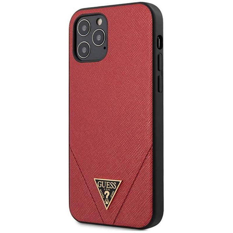 Guess Saffiano V - Etui iPhone 12 Pro Max (czerwony)