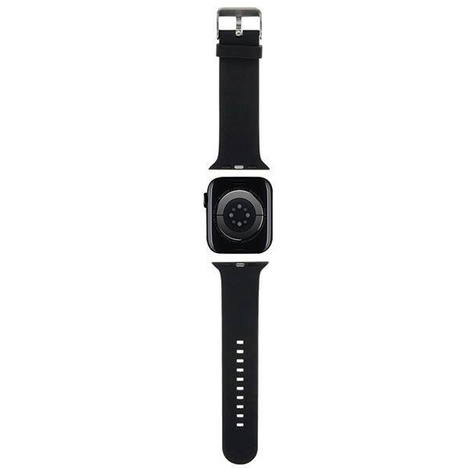 Pasek do APPLE WATCH 4 / 5 / 6 / 7 / 8 / SE / ULTRA (42 / 44 / 45 / 49 MM) Karl Lagerfeld Strap 3D Rubber Karl&Choupette Heads (KLAWLSLKCNK) czarne