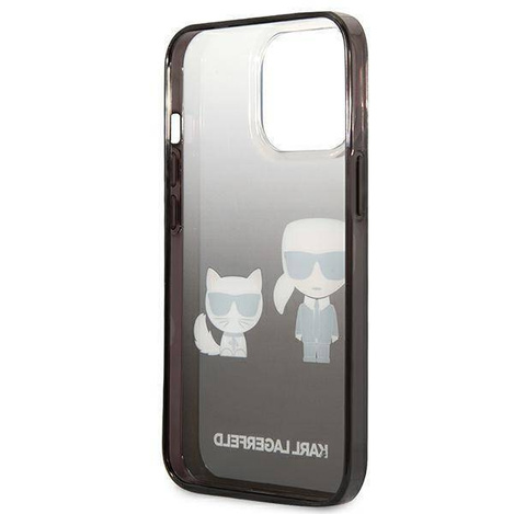 Karl Lagerfeld KLHCP13LTGKCK iPhone 13 Pro / 13 6,1&quot; Hardcase schwarz / schwarz Gradient Ikonik Karl &amp; Choupette
