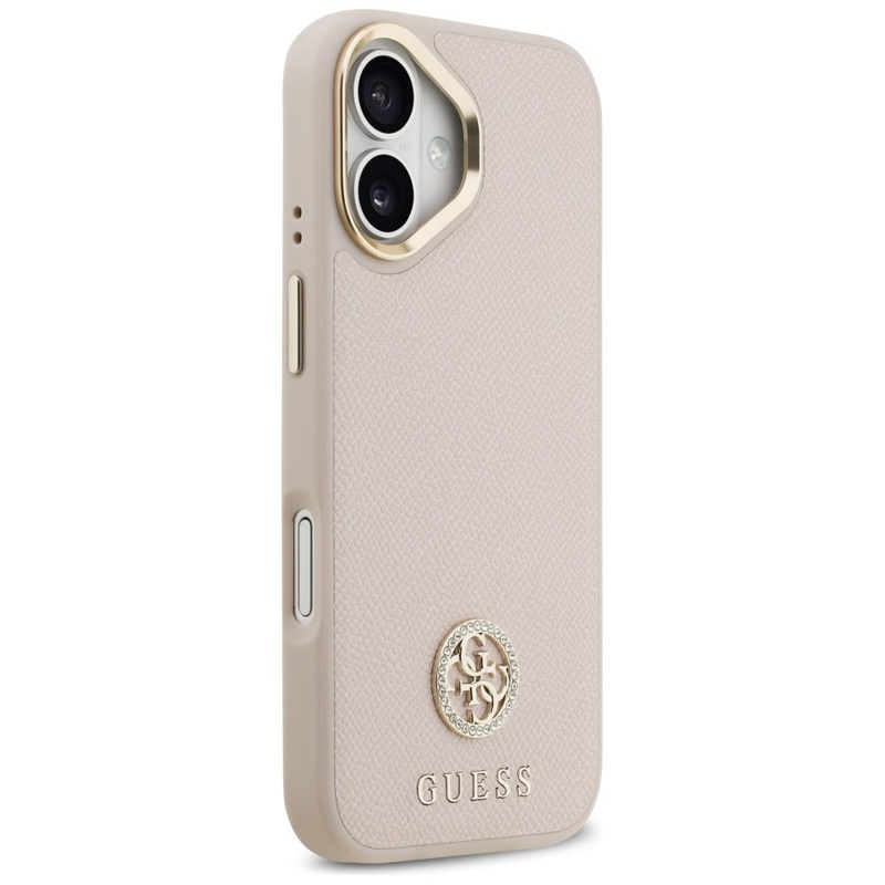 GUESS futerał do IPHONE 17 kompatybilny z MagSafe GUHMP17SPGCRMDEP (PU W/ Grained Strass Logo) różowy