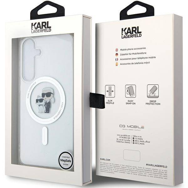 Oryginalne Etui KARL LAGERFELD hardcase IML Karl&Choupette MagSafe KLHMS24SHGKCNOT do Samsung Galaxy S24 przezroczysty
