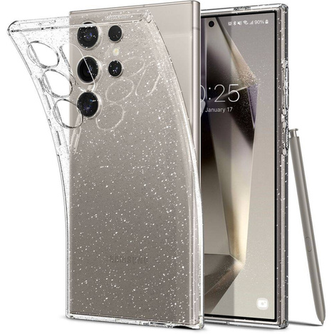 Spigen Liquid Crystal Hülle für Samsung Galaxy S24 Ultra – transparent und glitzernd