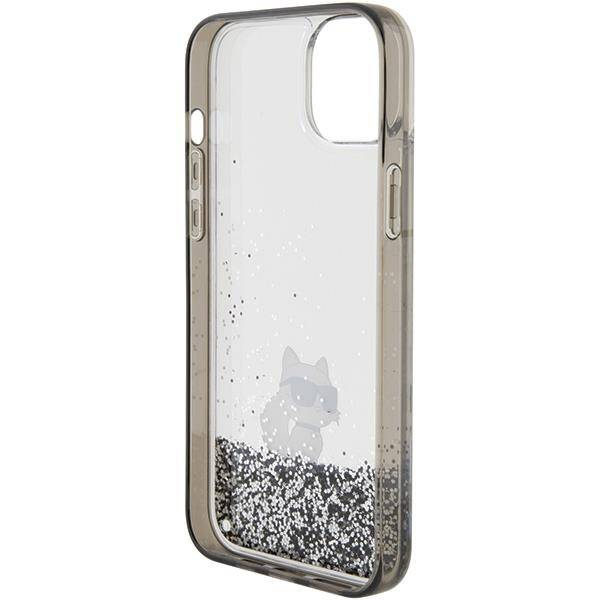 Karl Lagerfeld Liquid Glitter Choupette case for iPhone 15 Plus - transparent