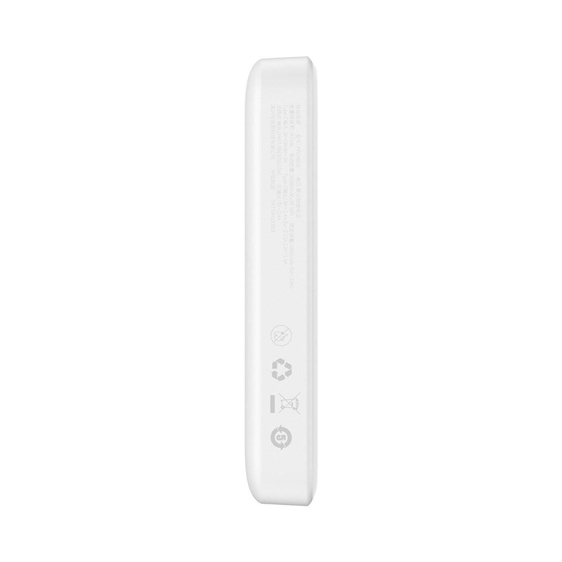 Baseus Magnetic Mini powerbank z ładowaniem indukcyjnym MagSafe 15W / szybkie ładowanie PD QC 20W 10000mAh biały (Overseas Edition) + Xiaobai Series kabel USB-C - USB-C 60W 3A 0.5m biały