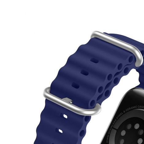 Dux Ducis Strap Watch 8 / 7 / 6 / 5 / 4 / 3 / 2 / SE (41 / 40 / 38mm) Silikonband Armband Marineblau (OceanWave Version)