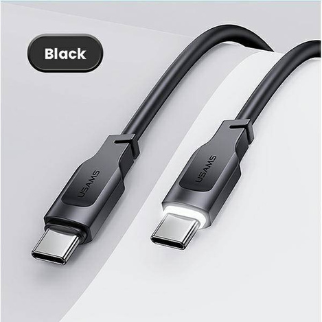 USAMS Kabel USB-C na USB-C PD Fast Charging 1,2m 100W Lithe Series czarny/black SJ567USB01(US-SJ567)