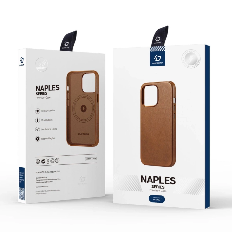 Dux Ducis Naples iPhone 14 Plus Hülle magnetische Leder MagSafe Hülle braun