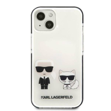 Original Handyhülle IPHONE 13 MINI Karl Lagerfeld Hardcase Karl&Choupette weiß
