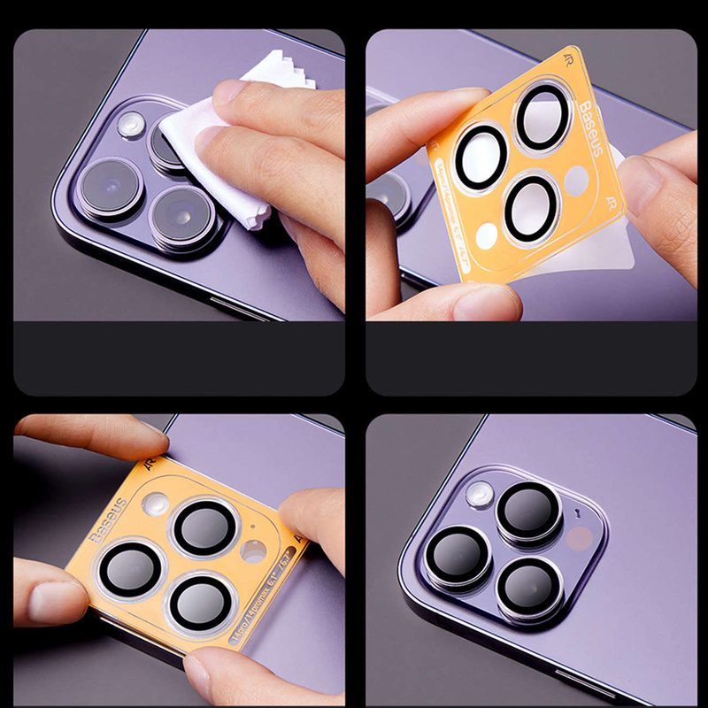Kamera-Hartglas für iPhone 14 Pro / 14 Pro Max Baseus + Montageset