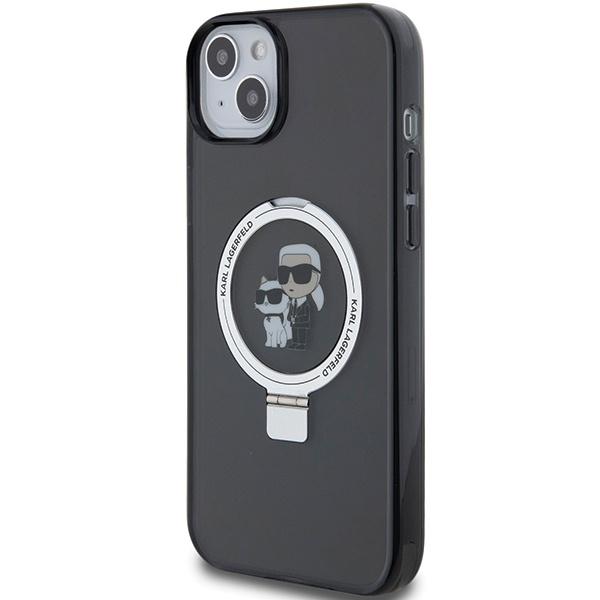 Karl Lagerfeld KLHMP15MHMRSKCK iPhone 15 Plus 6,7&quot; schwarz/schwarz Hardcase Ringständer Karl&amp;Choupette MagSafe