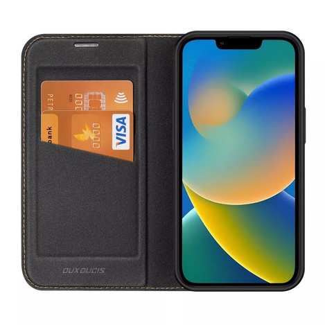 Dux Ducis Skin X2 Hülle für iPhone 14 Plus Hülle mit Magnetklappe schwarz