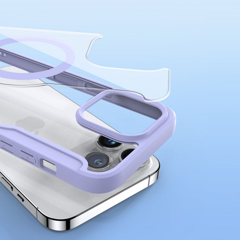 iPhone 15 Pro Max Magnetisches MagSafe Flip Case Dux Ducis Skin X Pro – Lila