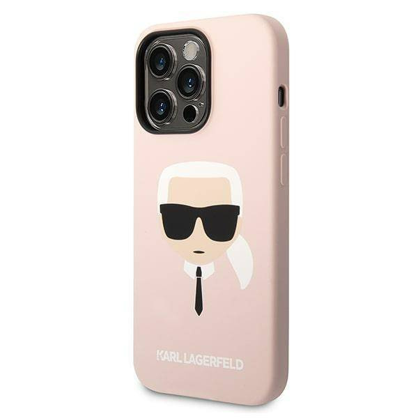 Karl Lagerfeld KLHMP14XSLKHLP iPhone 14 Pro Max 6.7&quot; Hardcase hellrosa / hellrosa Silikon Karl`s Head Magsafe