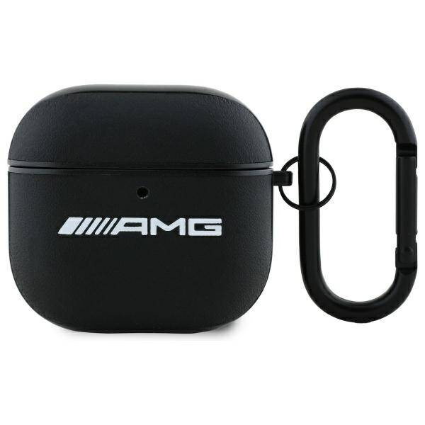 Etui AMG Leather White Logo na AirPods 4 - czarne / białe