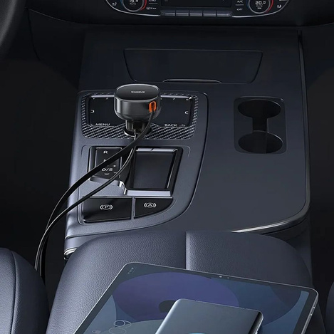 Baseus Enjoyment Pro USB-C (weiblich) / USB-C (männlich) 60W Autoladegerät - Schwarz