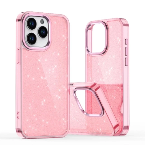 Glitter Case für iPhone 16 Pro – Rosa mit Glitzer