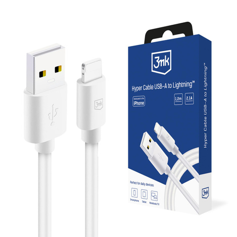 Accessories - 3mk Hyper Cable A to Lightning 1.2m 5V/2.1A 12W White
