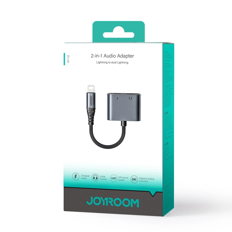 Joyroom SY-L02 Lightning auf 2x Lightning DAC-Adapter 2in1 – Schwarz