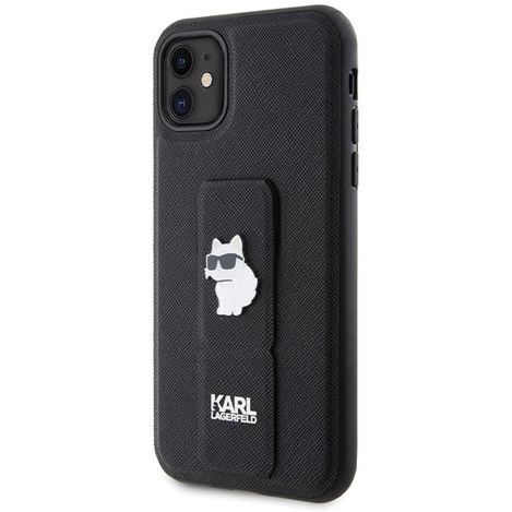 Karl Lagerfeld nakładka do iPhone 11 KLHCN61GSACHPK HC GRIPSTAND SAFFIANO CHOUPETTE PINS czarna