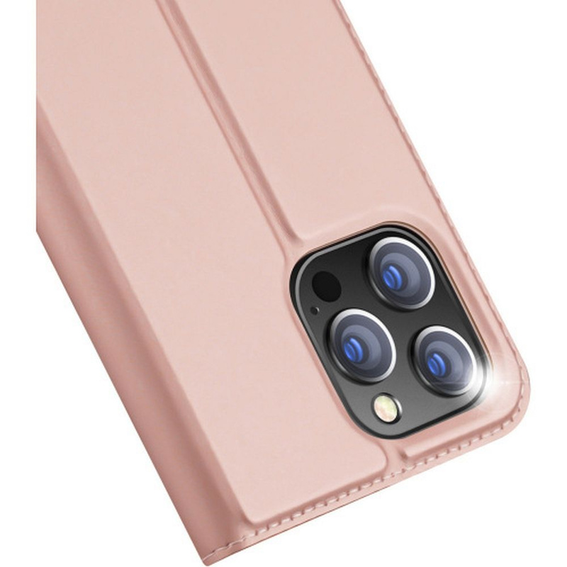 Etui do iPhone 15 Pro pokrowiec z klapką i portfelem Dux Ducis Skin Pro - różowe