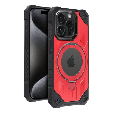 Futerał Armor Mag Cover kompatybilny z MagSafe do IPHONE 15 PRO czerwony