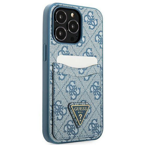 Case IPHONE 13 PRO Guess Hardcase 4G Triangle Logo Cardslot (GUHCP13LP4TPB) blue