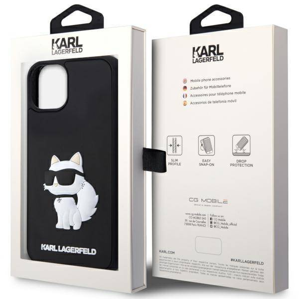 Karl Lagerfeld KLHCP14M3DRKHNK iPhone 14 Plus 6,7&quot; schwarz/schwarzes Hardcase Rubber Choupette 3D