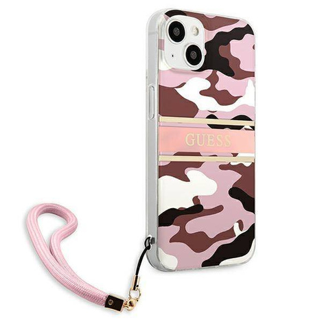 Guess nakładka do iPhone 13 6,1" GUHCP13MKCABPI różowy hard case Camo Strap Collection