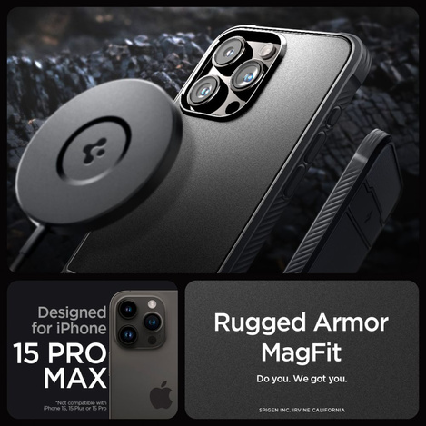 Spigen RUGGED ARMOR MAG MAGSAFE IPHONE 15 PRO MAX MATTSCHWARZ