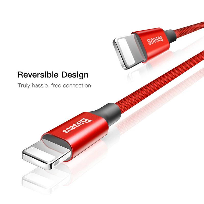 Baseus Yiven kabel przewód w materiałowym oplocie USB / Lightning 1,8M czerwony (CALYW-A09)
