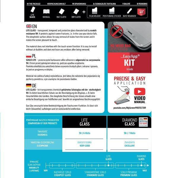 MS Diamond Glass Lite iPhone 5S/5C/SE Szkło hartowane płaskie Lite
