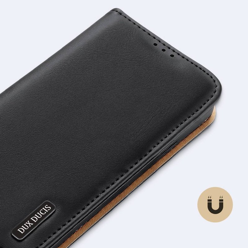 Dux Ducis Hivo echt Leder booktype case schutzhülle aufklappbare hülle für iPhone 14 Pro Max rot