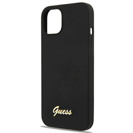 Guess GUHMP13MLSLMGBK iPhone 13 6,1" black/czarny hardcase Silicone Script Gold Logo