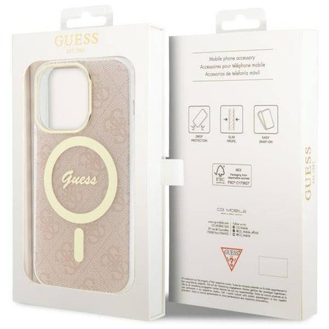 Guess GUHMP14LH4STP iPhone 14 Pro 6.1" pink/pink Hardcase 4G MagSafe