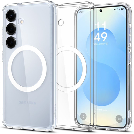 Spigen nakładka Ultra Hybrid Mag MagSafe do Samsung Galaxy S25 Przezroczysta Biała