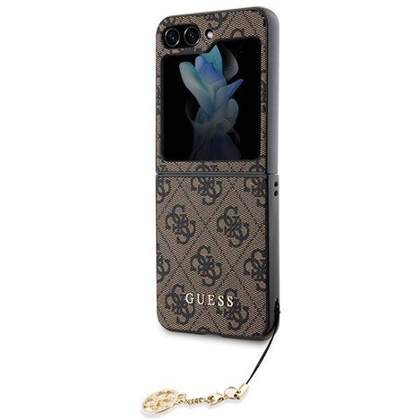 Original Handyhülle SAMSUNG GALAXY Z FLIP 5 Guess Hardcase 4G Charms Collection (GUHCZF5GF4GBR) braun
