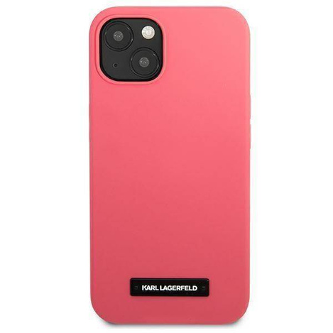 Karl Lagerfeld KLHCP13MSLMP1PI iPhone 13 6.1 "Hardcase fuchsia / fuchsia Silicone Plaque