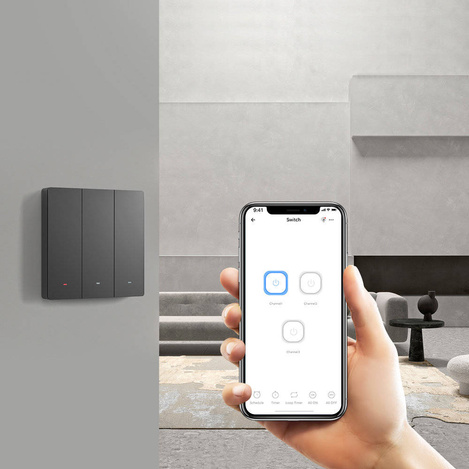 Sonoff inteligentny 2-kanałowy przełącznik ścienny Wi-Fi czarny (M5-2C-86)