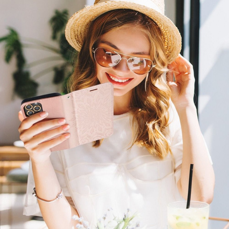 Kabura MEZZO Book do SAMSUNG A12 mandala złoty róż