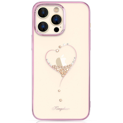 Kingxbar Wish Series etui iPhone 14 Plus ozdobione kryształami różowe