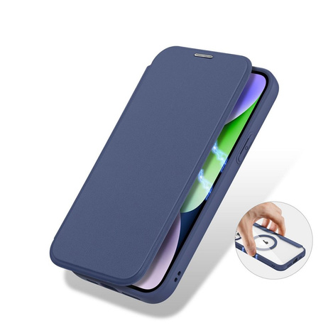Etui iPhone 15 Plus magnetyczny pokrowiec MagSafe z klapką Dux Ducis Skin X Pro - niebieski