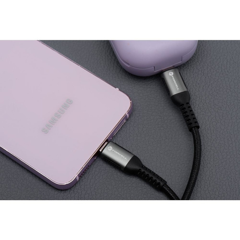 Kabel USB C do USB C Forcell F-Energy QC4.0 PD 5A 100W Cafule 0,25 m C260 czarny