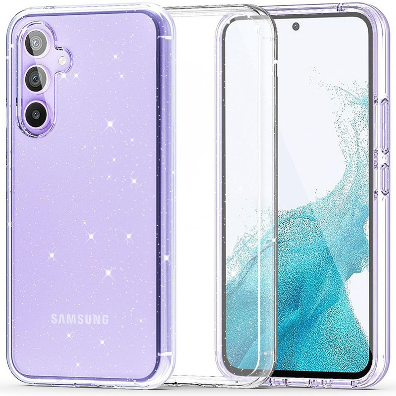 Etui SAMSUNG GALAXY S23 FE Tech-Protect Flexair Hybrid Glitter transparentne